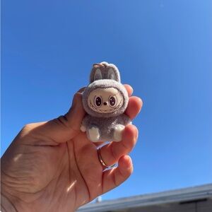 Gray Plush Bunny Toy for Small Pets